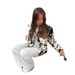 Aria Basics Aria Basics Cross-Border European And American Women's Fashion Hot-Selling Turn-Down Collar Printed Shirt Jacket Coat_ecoleips.com