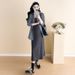Autumn New Korean Fashion Striped Shirt + Pure Cotton Dress Two-Piece Maternity Set_ecoleips.com