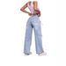 Women's Clothing Y2K Street Style Bow Collage Washed Jeans Loose Straight Wide Leg Trousers For Women Fashion_ecoleips.com