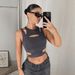 Summer Sexy Slim Fit Women's Top Vest European American Style Crossover Camisole Sports Casual Faux Two Piece Hollowed out_ecoleips.com