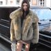 Women's Faux Fur Jacket With Ombre Dyed Raccoon Collar – Stylish Short Coat For Winter, Streetwear & Elegant Outfits (XS-XXL)_ecoleips.com