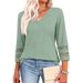 2026 New European And American Fashion Loose V-neck Three-Quarter Sleeve Women's Knit Sweater Casual Top With Hollow_ecoleips.com