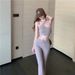 2025 Summer New Irregular Short Camisole Top + Skinny Long Pants Women's Two-Piece Set_ecoleips.com