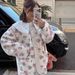 Floral Fleece Cotton Coat for Women Sweet Fresh Warm Comfortable New Autumn Winter 2025 Style Cross Border European American_ecoleips.com