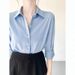 Simple Elegant Satin For Women, Commuting Shirt With Unique Design, Spring And Autumn New Style_ecoleips.com