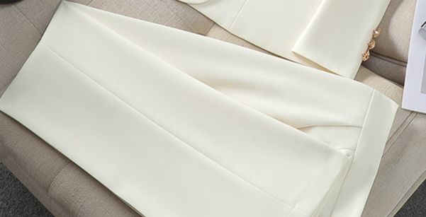 Women's Clothing Women's Suit Sets - Professional Blazer & Pants Outfit For Office, Interview, Host | Stretch Polyester | Black/White/Pink_ecoleips.com