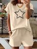 Women’s 2 Piece Outfit Set – Oversized Graphic T-Shirt And Biker Shorts Matching Set, Casual Summer Lounge Tracksuit For Daily Wear-337_ecoleips.com