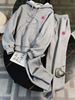 Unisex Grey Relaxed Tracksuit - A Comfortable Fleece Hoodie And Printed Jogging Pants, A Two-piece Casual Loungewear Set Suitable For Everyday Wear._ecoleips.com