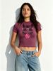 Tiger With Pink Glasses Bubble Gum Graphic Cropped T Shirt Women Slim Crew Neck Short Sleeve High Waist Casual Street Crop Top_ecoleips.com