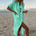 FD874 In-stock Cross-border European And American Women's Clothing, Ins-style Solid Color Casual Long-sleeve Mid-length_ecoleips.com