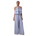 Elegant Strappy Backless Striped Jumpsuit For Women - Office & Casual Wear, Breathable & Comfortable, Plus Size Available_ecoleips.com