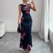 Trendy New Arrival Sleeveless Printed Bodycon Dress Elegant Temperament Slim Hip Wrap Dress For Women Fashion Clothing_ecoleips.com