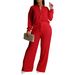 Women's Two Piece Set Long Sleeved Pleated Casual Shirt With Elastic Waist And Straight Leg_ecoleips.com