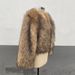 Women's Clothing Women's Fashion Faux Fur Coat Winter Long Sleeve V-Neck Jacket Casual Outerwear (Raccoon Yellow, Silver Fox, Bean Red)_ecoleips.com