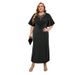 Women's Clothing Plus Size Women's 3D Decorative Tassel Slit Dress Five Sleeve Fashion For Formal & Casual For Women_ecoleips.com