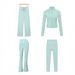 Women's Clothing Women's Four Piece Set Slim Fit Outerwear Short Jacket Flared Pants Cropped Pants Straight Leg Pants Elastic Jacket Sportswear_ecoleips.com