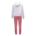 Women's Cartoon Bear Print Two Piece Set Long Sleeved Hoodie And Jogging Pants Drawstring Closure_ecoleips.com
