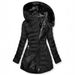 girl Girl European And American Style Cross-Border Women's Hooded Long Sleeve Jacket Waist-Cinching Slim Fit Elegant Cotton Coat_ecoleips.com