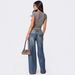 Women's Clothing Loose Wide Leg Fashion Printed Denim Trousers Ladies Jeans_ecoleips.com