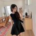 High Sense Daughter Wind Waist Dress, Socialite Bottom Sleeveless Vest Skirt A Word Small Black Dress Short_ecoleips.com