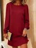 2026 European And American Cross-border Independent Station Long-sleeved Casual Elegant Round-neck Backless_ecoleips.com
