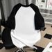 Unisex Minimalist Printed Raglan Short Sleeve T-Shirt Soft Pure Cotton Top for Women New Spring/Summer/Autumn Style Base Layer_ecoleips.com
