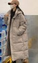 Women's Extra-Long Winter Coat With Polyester Filling, Knee-Length Oversized Hooded Parka, Unisex Loose Fit, Korean Streetwear Style_ecoleips.com