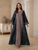 Cross-Border Muslim Women's Printed Robe Dress, Plus Size Long Dress, Elegant And Comfortable, Perfect For Daily Wear_ecoleips.com
