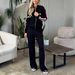 Women's Slim Fit High Waisted Two Piece Set Zipper Jacket Fashionable Fall Winter 2014 2015 Bestselling Amazon Pant Suit_ecoleips.com