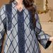 Elegant V Neck Long Dress for Women New Fashion Jacquard 4153 Cross Border Style with Long Sleeves_ecoleips.com