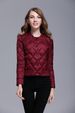 New 90 Down Simple Inner Fit Women's Down Rhombus Round Neck New Women's Light Down Jacket_ecoleips.com
