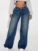 Women's Clothing Retro Blue Women's Jeans Loose Casual Straight Leg Wide Leg Trousers Spring Summer Fashion_ecoleips.com