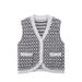 Women's Clothing Loose Sweater Vest Women's New Knitted Cardigan Vest Gold Thread Single Breasted Sleeveless Vest_ecoleips.com