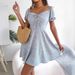 Ins Style Real Shot Spring Summer Casual Flared Sleeve Drawstring Tie Floral Large Hem Dress Independent Cross-Border_ecoleips.com