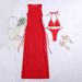 2025 New Swimsuit Bikini Three-Piece Set European And American Sexy Multi-Color Mesh Cover-Up Beach Swimwear_ecoleips.com