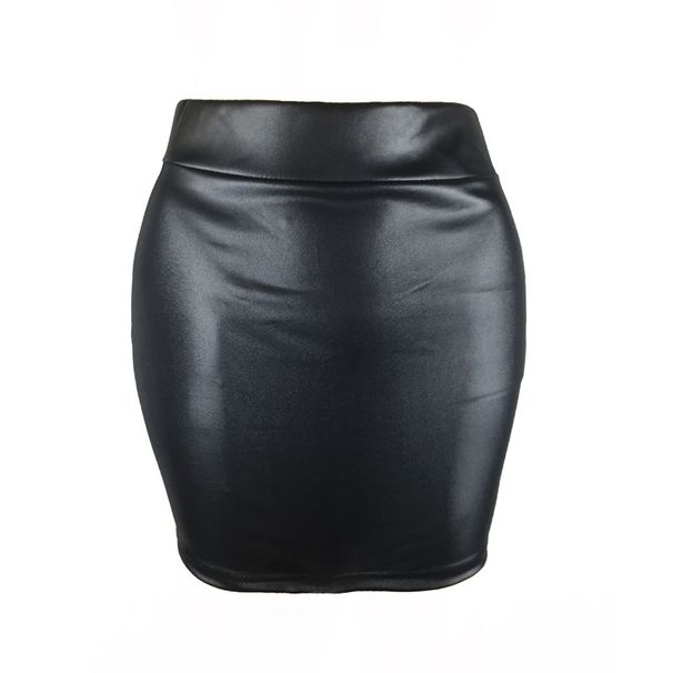 2025 S-3XL Women's Base Matte Leather PU Short Small Bodycon Skirt_ecoleips.com