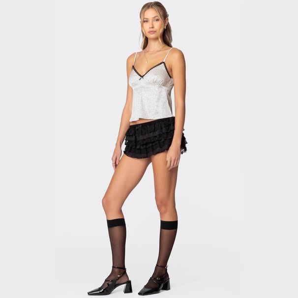 Women's Clothing Hot Girl Small Vest Satin Satin Lace Suspender Top_ecoleips.com