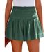 2025s 2025 Spring/Summer New Solid Color High Waist Pleated Shorts Casual Cotton Linen Women's Three-Quarter Pants_ecoleips.com