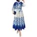 Modest Abaya Dress Elegant Floral Print Chiffon Long Dress With Lining & Turn-Down Collar – Breathable & Stylish For Office & Occasions_ecoleips.com