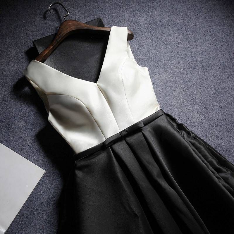 Women's Clothing Summer New Style Short Front And Long Back Irregular Satin Evening Dress Small Dress Party Dress Dress Puffy Skirt Female_ecoleips.com