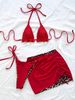 Women's Clothing Sexy Leopard Print Bikini Three Piece Swimsuit Special Fabric Beachwear For Vacation_ecoleips.com