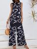 Women's Ethnic Style Printed Pant Set Sleeveless Irregular Vest And Full-Length Pants Casual Fashion Spring/Autumn Wear_ecoleips.com