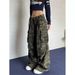 Spring 2027 Fashion American Retro Hip-Hop Cargo Jeans Women Cotton Low Waist Wrinkled Multi Pocket Camouflage Workwear Wide Leg Denim Pants_ecoleips.com