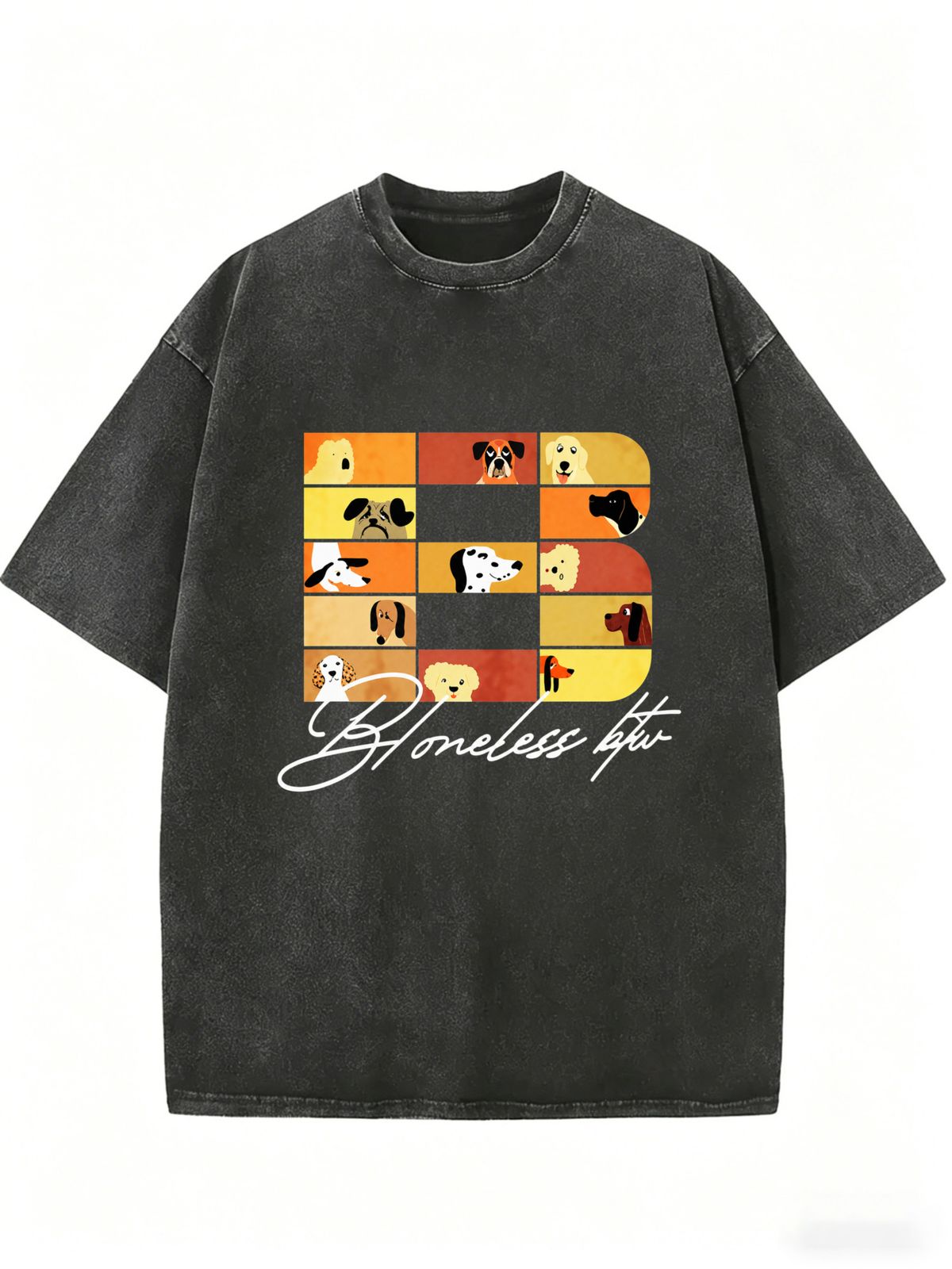 Women’s Loose Fit Vintage Washed Tee, Oversized Casual Streetwear Top For Everyday Fashion_ecoleips.com