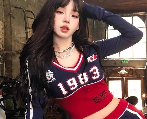 Women's Clothing Women's Sportswear Set Early Autumn Slimming Top Bodycon T-Shirt And Short Skirt Cheerleading Style Dopamine Infused Sweet And Cool_ecoleips.com
