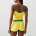 Women's Brazilian Flag Print Sport Suit World Cup Jersey Letter Design Activewear Set_ecoleips.com