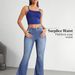 Women's High-Waisted Stretchy Flared Jeans Retro Vintage Denim Pants With Tummy Control For Casual & Daily Wear (Blue, Sizes 26-31)_ecoleips.com