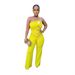 Women's Clothing sleeveless tube top hip wrapped elastic wide leg jumpsuit_ecoleips.com