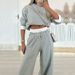 Women's Clothing Early spring outfit suit 2024 spring new women's casual hooded sweatshirt sports wide leg pants two piece suit_ecoleips.com