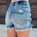 Women's Clothing Ripped Hot Girl Denim Shorts Women's High Waist A Line Raw Edge Hot Pants Trendy_ecoleips.com